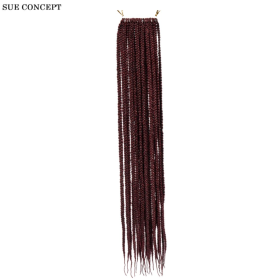 3S THREE STRAND Crochet Hair  Extensions Soft Synthetic Braiding Hair-Only Self Pickup (Color: Red)