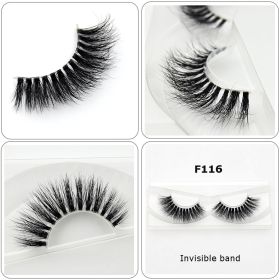 Visofree Mink Eyelashes 3D Mink Lashes Thick HandMade Full Strip Lashes Cruelty Free Mink Lashes False Eyelashes Makeup M56 (Color: F116(Acrylic))