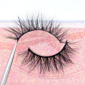 Visofree Mink Eyelashes 3D Mink Lashes Thick HandMade Full Strip Lashes Cruelty Free Mink Lashes False Eyelashes Makeup M56 (Color: E12(Acrylic))