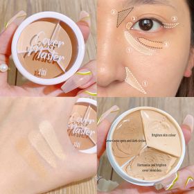 3-color Concealer Palette Moisturizing Cover Dark Circles And Acne Marks Natural Makeup Contouring Cream Shadow Cosmetics (Color: 01 Xixi)