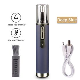 1PC Electric Nose Hair Trimmer USB Rechargeable Ear Nose Hair Trimmer Shaver Razor For Men Hair Removal (Items: Nose Hair Trimmer, Color: Deep blue)