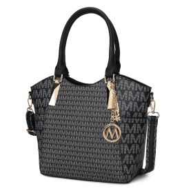 MKF Collection Devorah Signature Printed Vegan Leather Women's Tote Bag by Mia K (Color: Black)