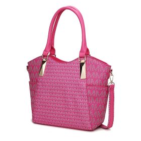 MKF Collection Devorah Signature Printed Vegan Leather Women's Tote Bag by Mia K (Color: Fuchsia)